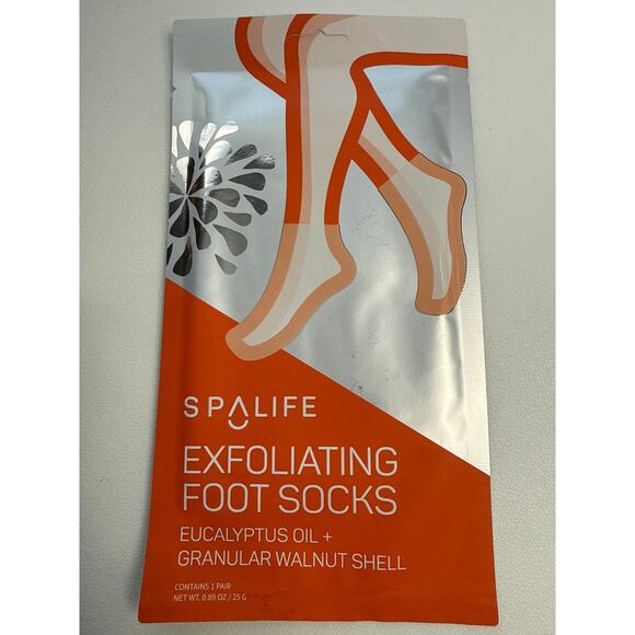 Spa life, exfoliating, foot socks, eucalyptus oil plus granular walnut shell NWT - Picture 1 of 4